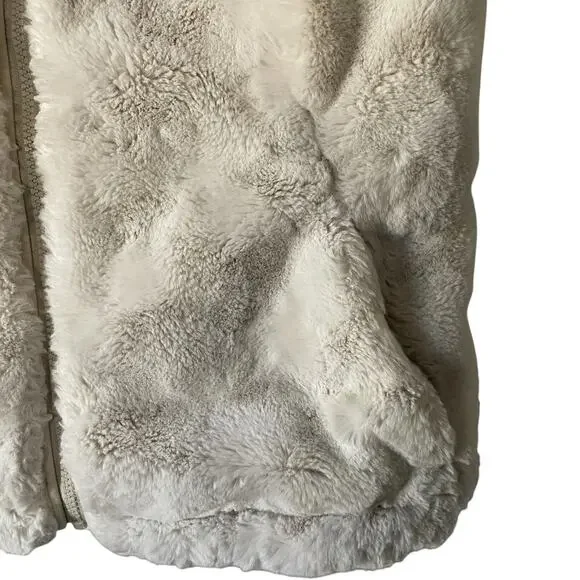 Reversible Zip Up Faux Fur Winter Vest Warm Cozy Luxe Apres Ski Bunny Cream XS/S - Picture 5 of 8